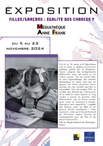 Exposition : filles/garçons : égalité des chances ? @ Médiathèque Anne Frank